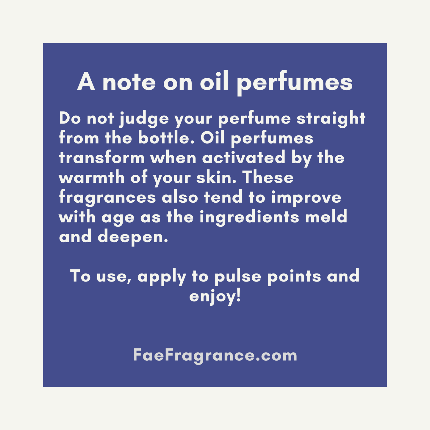 About oil perfumes